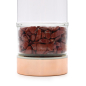 Preview: Kristallglas Teeflasche - Roségold - roter Jaspis