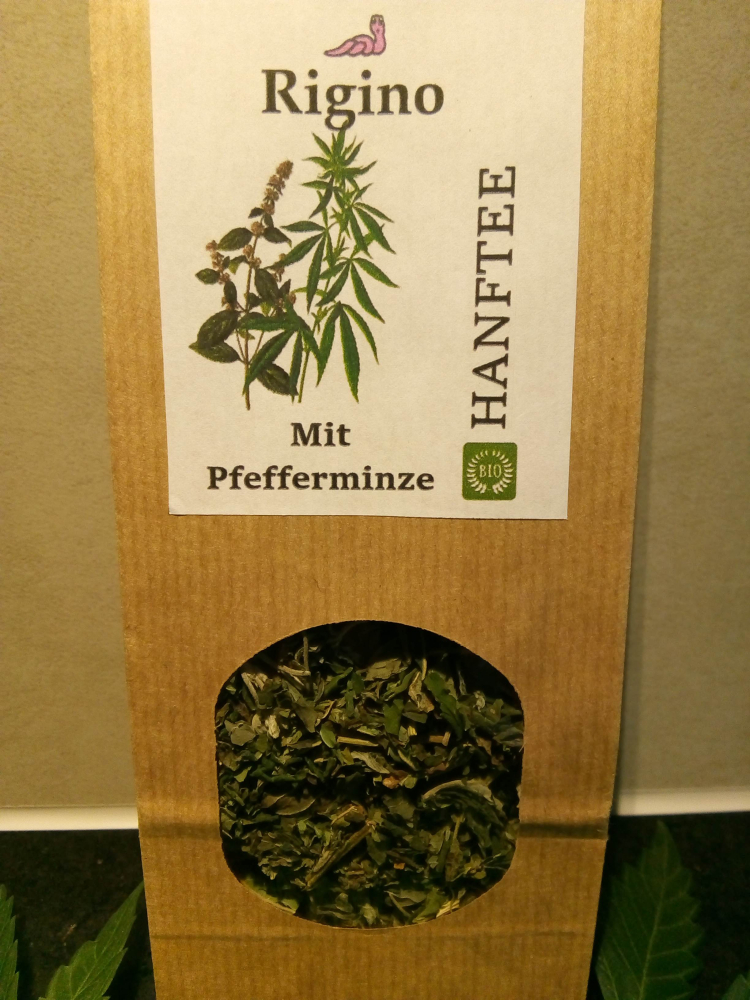 Preview: Bio Hanftee mit Pfefferminze 25g lose